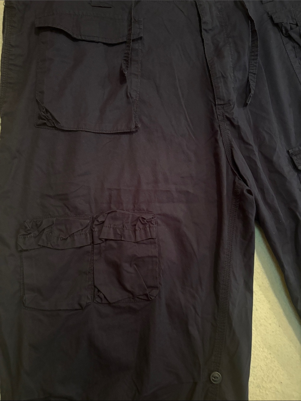 Sean John Cargo Shorts Mens 42 Navy Baggy Y2K Hip Hop Streetwear Utility - Picture 6 of 12